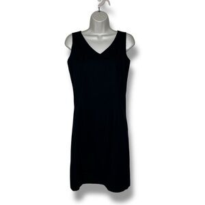 Vintage Y2K Gap Classic Black Sleeveless Sheath Dress V Neck Women 4 Casual Work